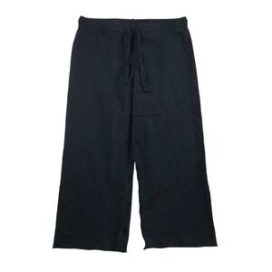 Frank & Eileen Tee Lab Black Cotton Wide Leg Cropped Sweatpants Womens Large